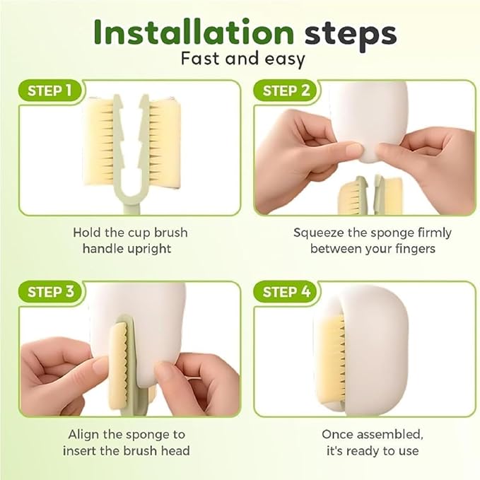 5 in 1 Bottle Cleaning Brush Set, 5‑in‑1 Multifunctional Bottle Cleaning Brush Set, Straw Cleaner Brush for Baby Bottles, Multifunctional Detachable Water Bottle Brush (1PCS White)