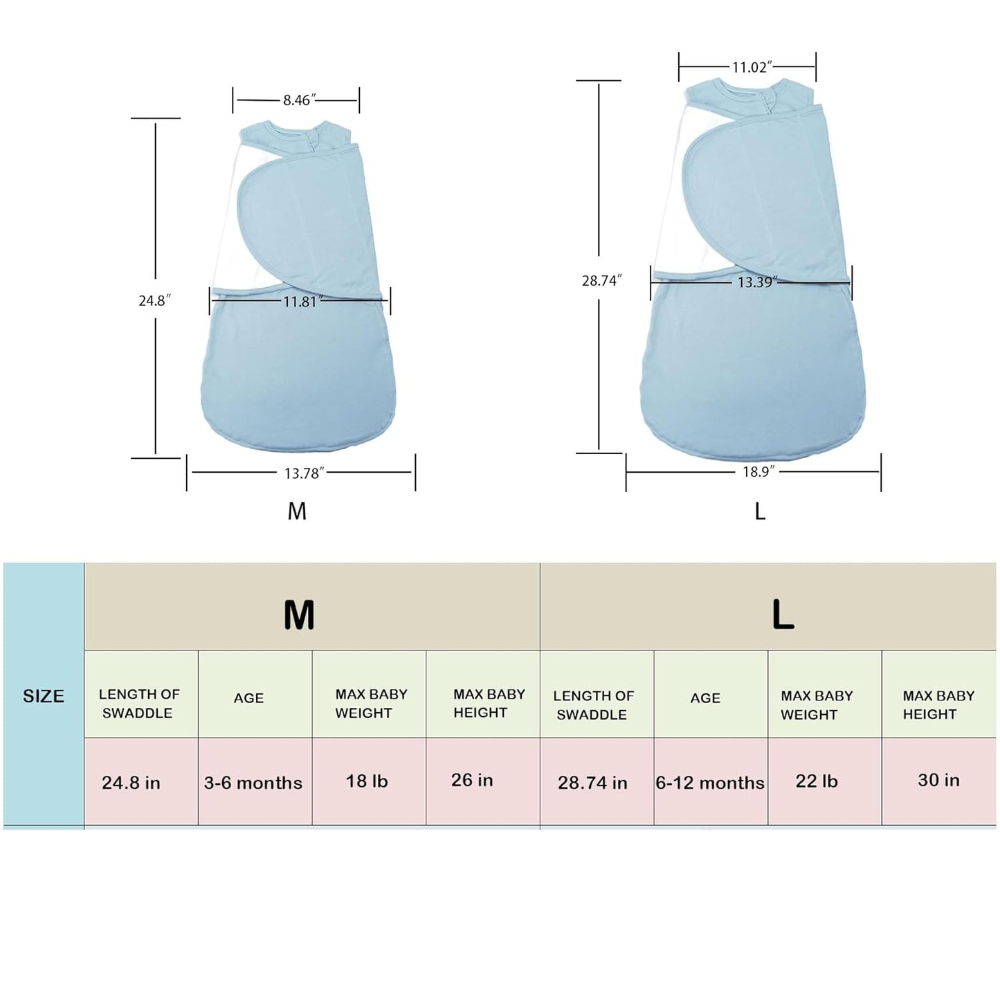 Baby Sleep sack Swaddle,Sleep Sack 3-6 Months,3-Way Adjustable Wearable Transition Swaddles Blanket Boy And Girl,100% Cotton,TOG 1.0(Cyan)