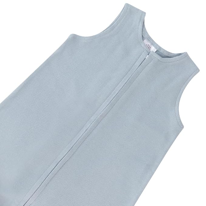 Ely's & Co. 100% Cotton Wearable Blanket Baby Sleep Bag Solid Dusty Blue and Dusty Blue Stars 2 Pack (Baby Boy, Girl 0-3 Months)