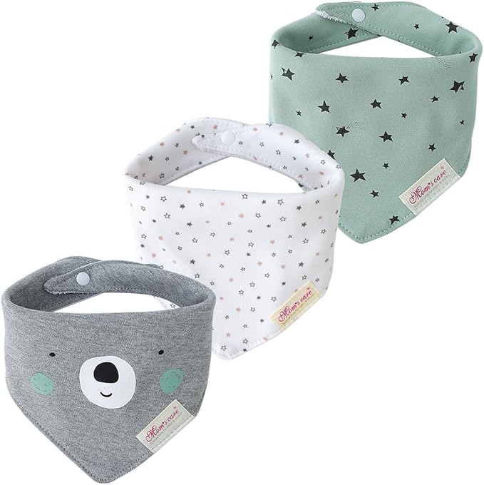 JN&LULU 3 Pack Newborn Baby Bibs Bandana Drool Bibs for Drooling Cotton Baby Gifts
