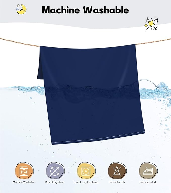 Deep Dream Toddler Pillowcases for 13x18 Pillow 2 Pack, 100% Cotton Travel Pillow Case Cover, 600 Thread Count Cotton Pillow Covers, Soft & Breathable Small Pillow Cases Envelope Closure, Navy Blue