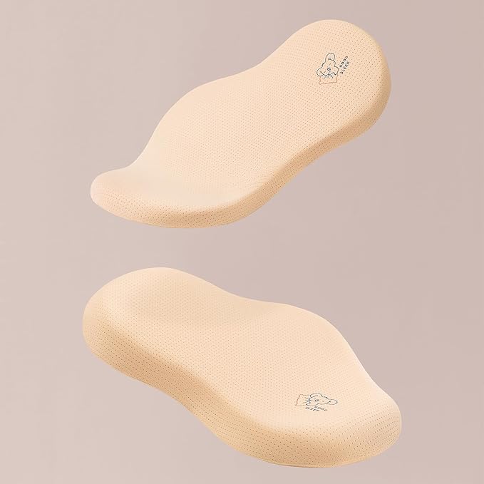 Reidio 1pc Toddler Silicone Pillow Breathable Toddler Pillow with Removable Cotton Pillowcase Kids Pillows for Sleeping Machine Washable (Blue, H2)