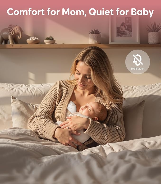Wearable Breastfeeding Pump, Hands-Free Breast Pump – Electric Portable Breast Pump with 4 Modes & 9 Levels, 5oz Capacity, 1300mAh Battery, Clear LCD Display, Quiet <50dB, Easy to Clean, 2 Pack