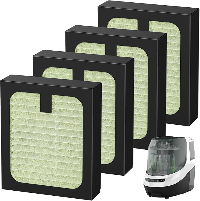 4 Pack HEPA Filter Replacement for Baby Brezza Baby Bottle Washer Pro, High Performance Filtration for Air Cleaner Dust