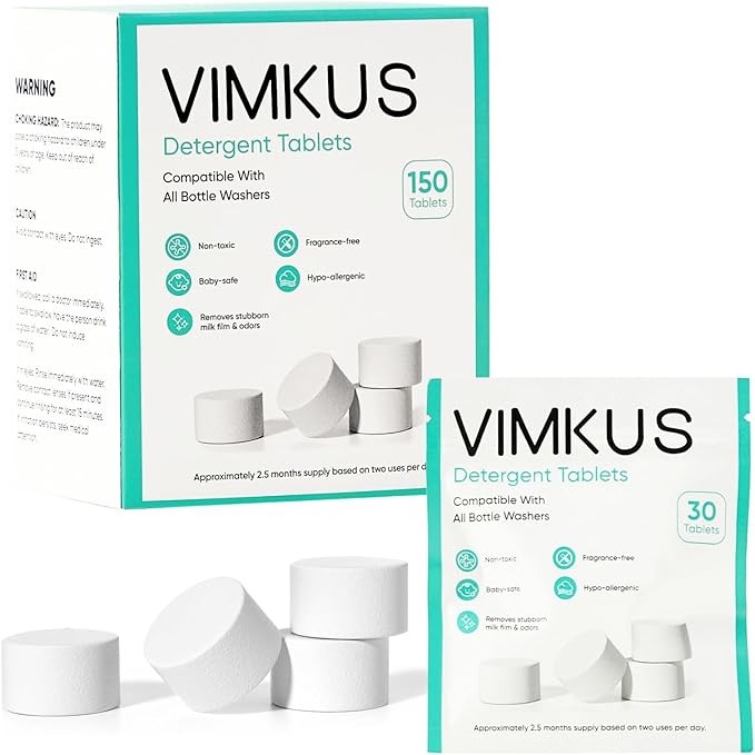 150Pcs Plant-Based Detergent Tablets for Bottle Washer – Baby-Safe, Residue-Free Cleaning for Baby Brezza,GROWNSY,Momcozy and Papablic Bottle Washer