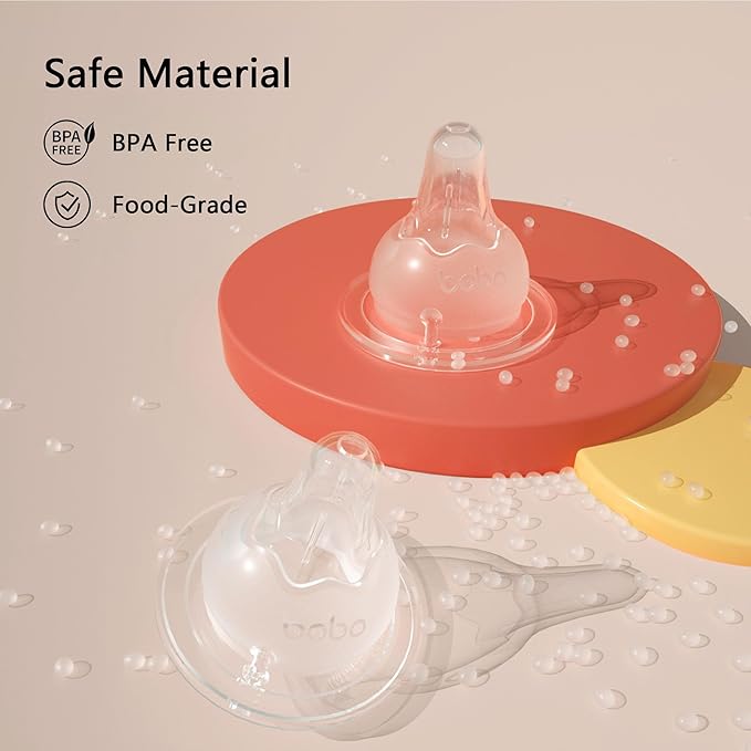 YOHKOH Natural Glass Baby Bottle with Natural Response Nipple, Newborn Anti-Colic Baby Bottles, Wide Neck Mushroom Cap Baby Bottle, Clear ((5.4oz (Pack of 4), Multicolour)