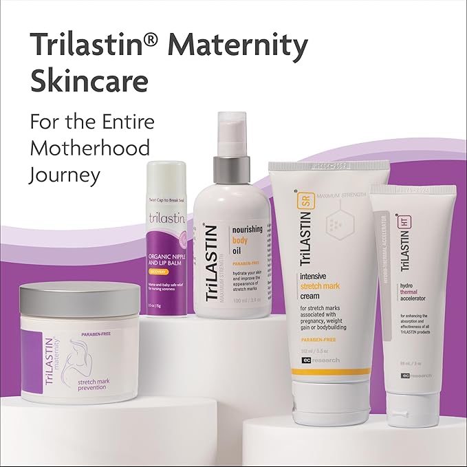 TriLASTIN Vitamin-Infused Nipple and Lip Balm | Breastfeeding Essentials | Lanolin-Free Nipple Cream | Nipple Butter | Postpartum Must-Haves