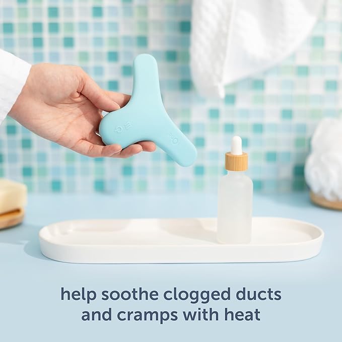 plusOne Breast & Body Massager for Breastfeeding, Nursing, Pumping, Clogged Ducts, Full Body Massaging, Hands-Free with 5 Vibration and 3 Heat Settings