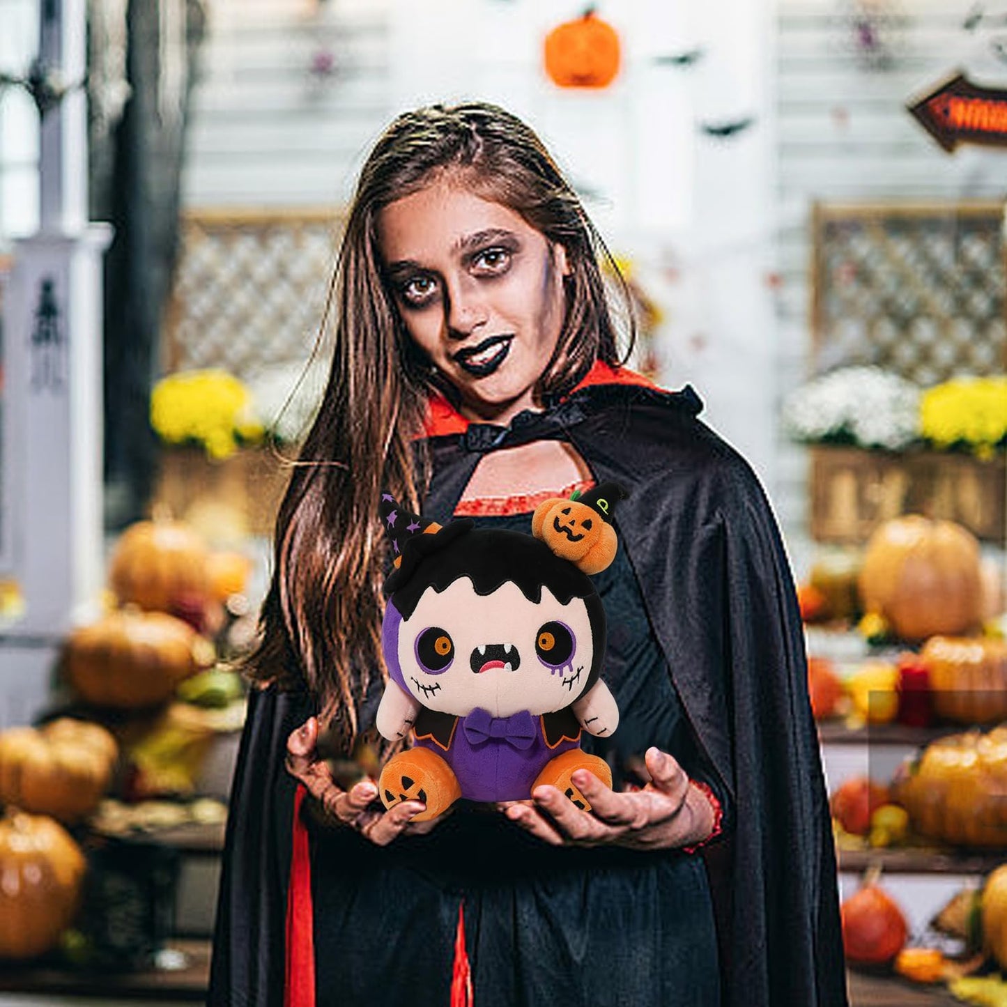 Halloween Monster Plush,Witch & Pumpkin Devil Plush,Soft Halloween Stuffed Animal Scary Plushies for Decor,Gifts & Movie Nights