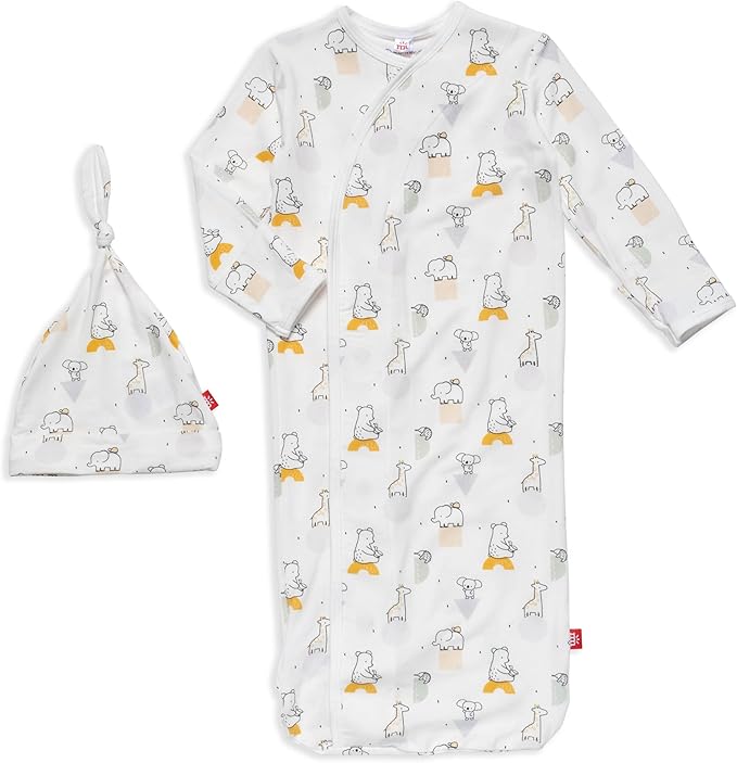 Magnetic Me Modal Newborn Sleeper Gown & Hat Set | Silky Soft Modal Fabric Sleep Sack
