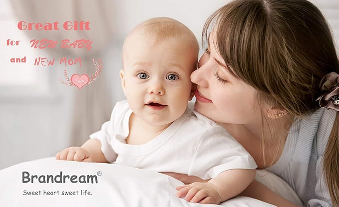 Brandream Farmhouse Crib Bedding Sets for Girls and Boys | 3 Piece Nursery Set White| Baby Comforter, Fitted Crib Sheet, Crib Skirt Included,100% Washed Cotton