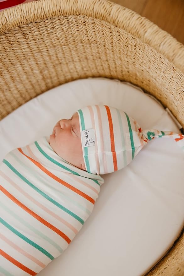 Copper Pearl Large Premium Knit Baby Swaddle Receiving Blanket Tinsel