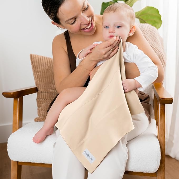 Comfy Cubs Baby Burp Cloths Set (Pack of 6) - Large, 6-Layer, Ultra Absorbent 100% Cotton for Infant Spit-Up, Drool, and Messes - Soft, Gentle, Thoughtful New Born Baby Gifts, Cream