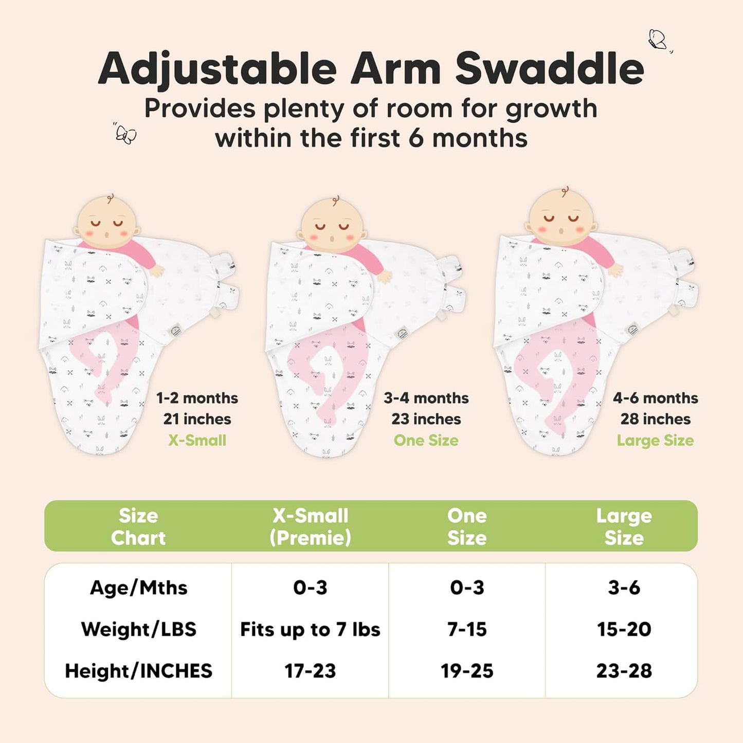 KeaBabies 3-Pack Organic Baby Swaddle Sleep Sacks - Swaddles for Newborns, Infant 0-3 Months, Baby Girls, Boys, Soft & Snug Newborn Sleep Sack, Nursery Swaddling Blankets (Nordic)