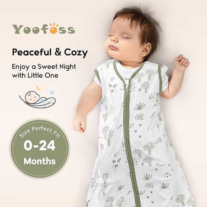 Yoofoss Baby Sleep Sack 0-6 Months 0.5 Tog Wearable Blanket for Baby, 3 Pack 100% Organic Cotton Infant Toddler Sleeping Sack 2-Way Zipper Lightweight Sleep Sack