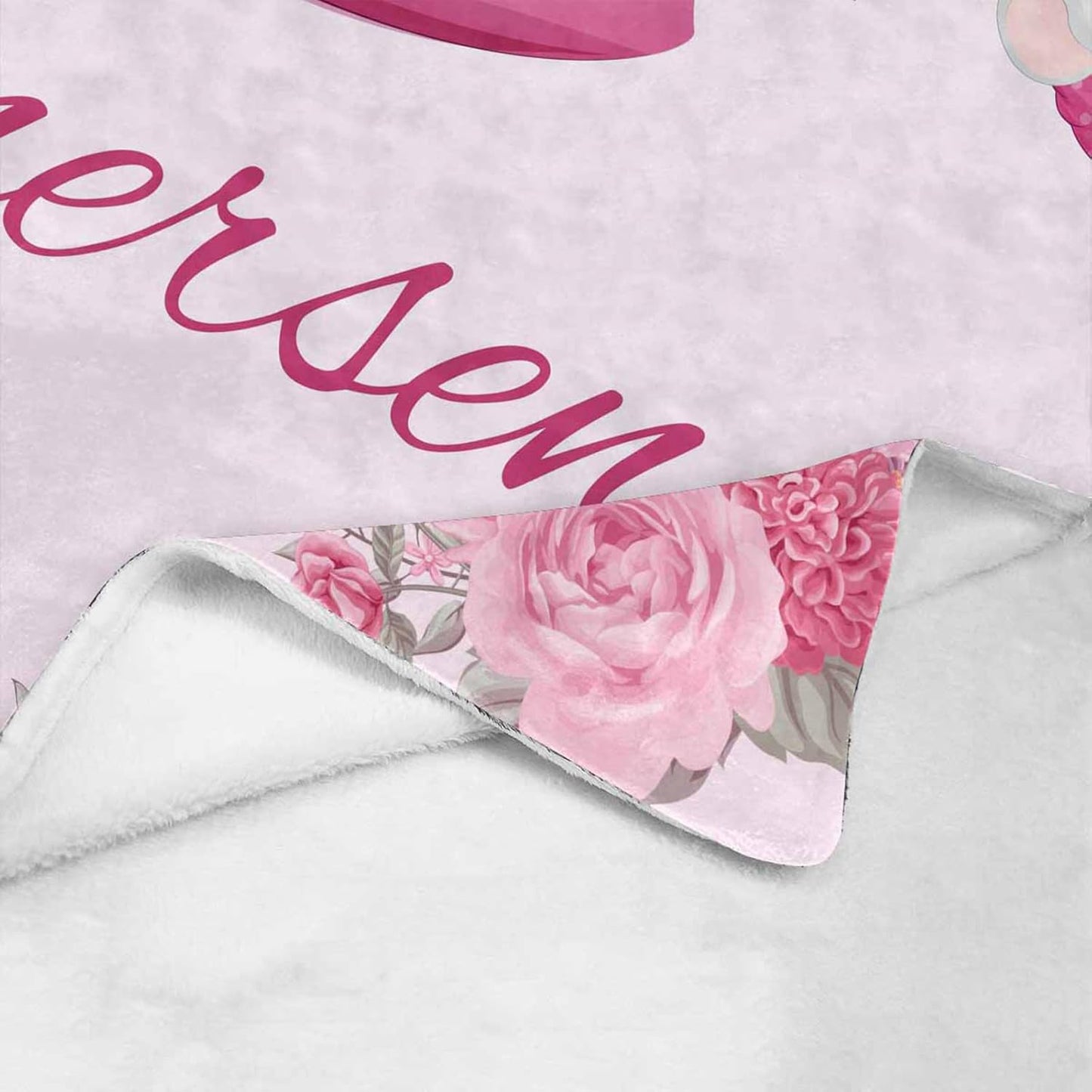 Personalized Baby Blanket with Name, Custom Pink Elephant Name Blanket Toddler Girls Soft Flannne Swaddling Blankets Customized Memorial Gift from Nana for Infant Newborn Shower