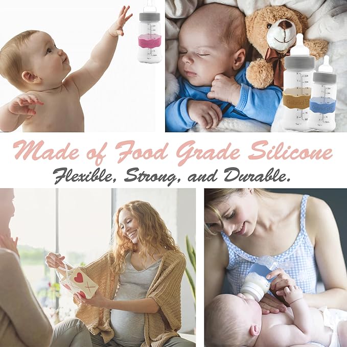 Personalized Baby Bottle Labels for Daycare Custom Water Bottle Name Bands Customized Engraved Silicone Baby Reusable Bottle Straps Labels for Cups School-Brown