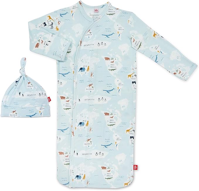 Magnetic Me Modal Newborn Sleeper Gown & Hat Set | Silky Soft Modal Fabric Sleep Sack