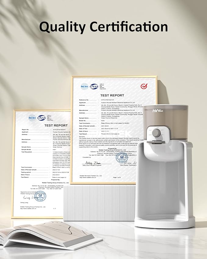 Water Warmer, HEYVALUE Baby Bottle Warmer, Formula Maker with Night Light, 4 Temperature Control & 72H Keep Warm, Detachable Tank, Instantly Dispenses Warm Water, Feed Baby More Easier and Healthier