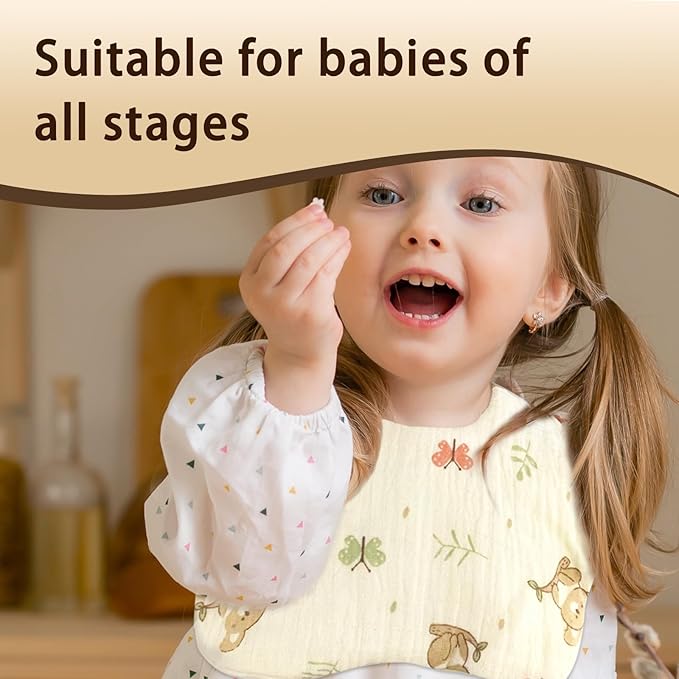 Baby Bibs Muslin Bibs for Baby Girl Boy for Drooling and Teething 10 Pack