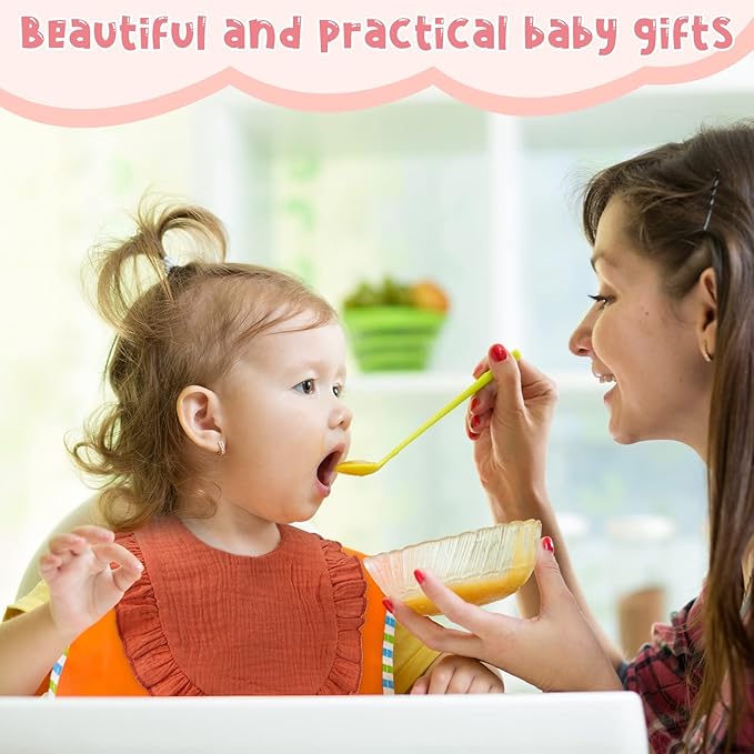 Kenning 18 Pcs Muslin Drool Baby Bibs Baby Girl Ruffle Bibs Absorbent Cotton with Snap Button for Boys Girls