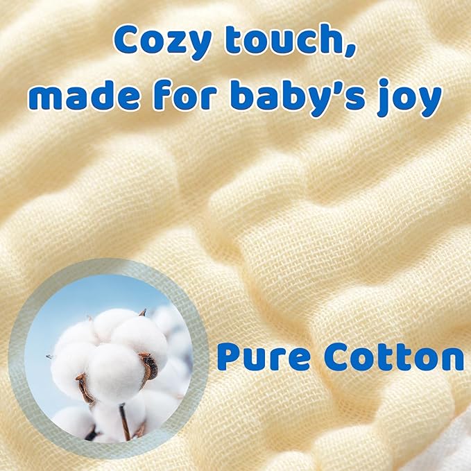 EllieHouse Baby Bibs for Girls Boys 10Pack Muslin Drool Teeth Drooling Teething Bibs Muslin Cotton for Infant Toddler