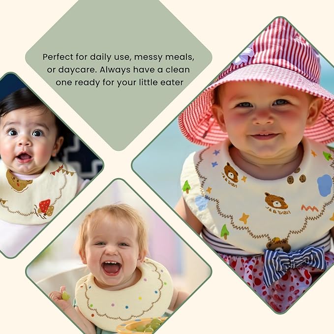 Baby Bibs Muslin Bibs for Baby Girl Boy for Drooling and Teething 10 Pack