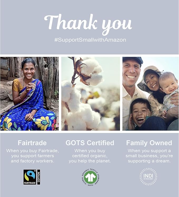 Kishu Baby Indi - Fairtrade Organic Baby Bibs for Girls or Boys - Rounded, 4-Way Reversible, 8 Layer Muslin Drool Bibs