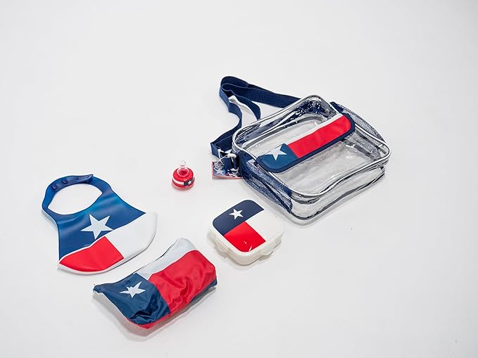 Refresh-A-Baby Feeding Essentials Kit for Feeding on The go Includes: Universal Bottle Top Adaptor Resealable Container Silicone Bib Clear Travel Bag & More (Texas Star)