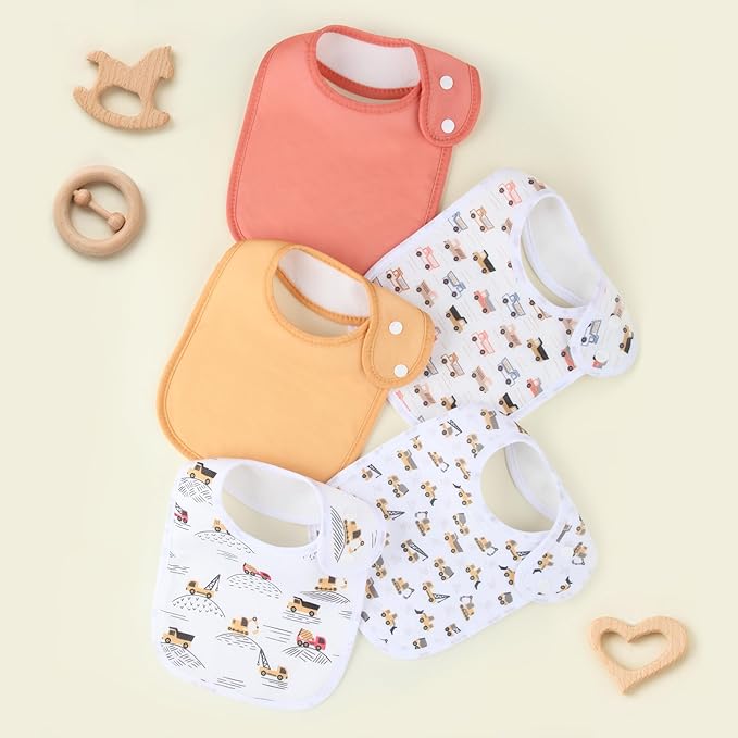 Baby Bibs Soft and Absorbent Organic Cotton Bandana Drool Bibs Set for Boys Girls Newborn 0-36 Months
