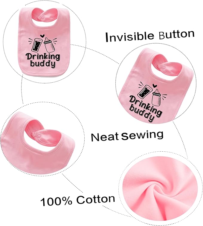 Baby Twins Bibs Drinking Buddy Newborn Baby Bibs Cute Unisex Bibs Set Toddler Baby Boy Girl Bibs
