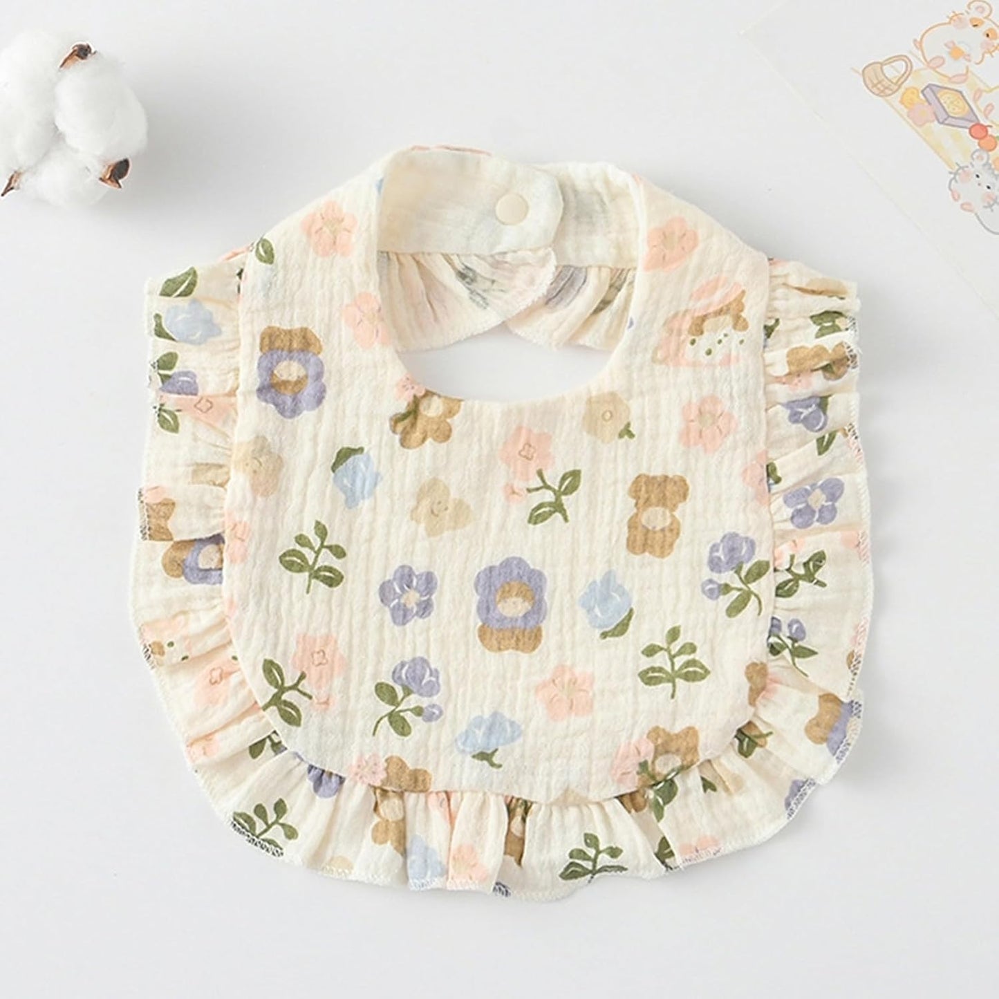 AMAWMW Muslin Baby Bibs for Unisex Boys Girls 6Pack Baby Bandana Drool Bibs Adjustable Newborn Bib for Drooling & Teething