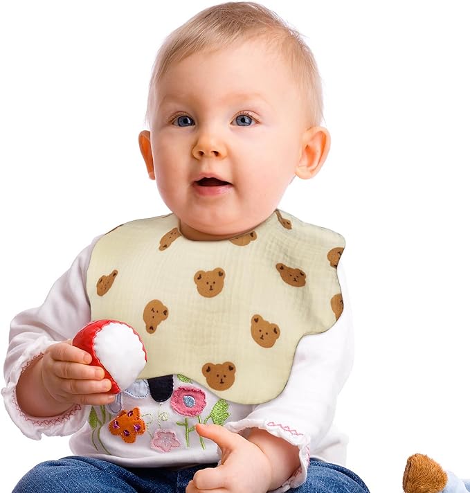 Muslin Baby Bibs for Drooling and Teething Newborn Drool Bibs for Baby Girl Boy