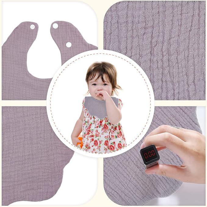 Muslin Baby Bibs for Drooling and Teething Newborn Drool Bibs for Baby Girl Boy