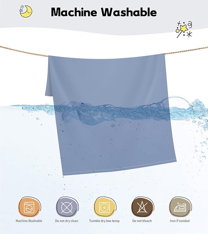 Deep Dream Toddler Pillowcases for 13x18 Pillow 2 Pack, 100% Cotton Travel Pillow Case Cover, 600 Thread Count Cotton Pillow Covers, Soft & Breathable Small Pillow Cases Envelope Closure, Gray Blue