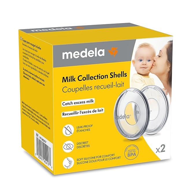 Medela Breast Milk Collection Shells, Collection Cups for Nursing and Breastfeeding Designed to Catch Excess Breastmilk, 2-Ct