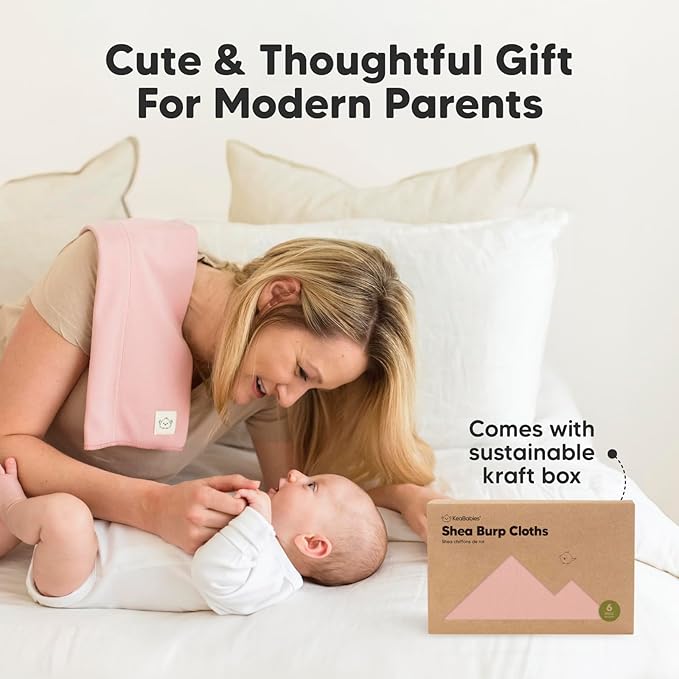 Organic Burp Cloths Baby Boy, Girl - 6-Pack Large Cotton Burping Cloths for Babies, Spit Up Rags, Super Absorbent, Ultra Soft Newborn Rag, Gender Neutral, Machine Washable, Durable (Embrace)