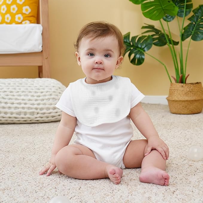 Muslin Baby Bibs Cotton Baby Drool Bandana Bibs for Baby Girls Boys Infant Newborn Toddler Drooling and Teething