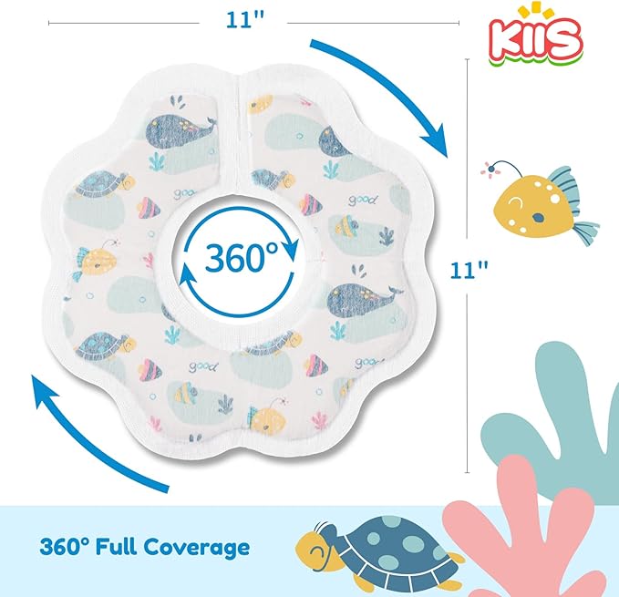 KIIS Disposable Baby Bibs for Baby Boys and Girls - Individually Packaged - Hygienic, Soft and Leakproof (20 PCS / 60 PCS)