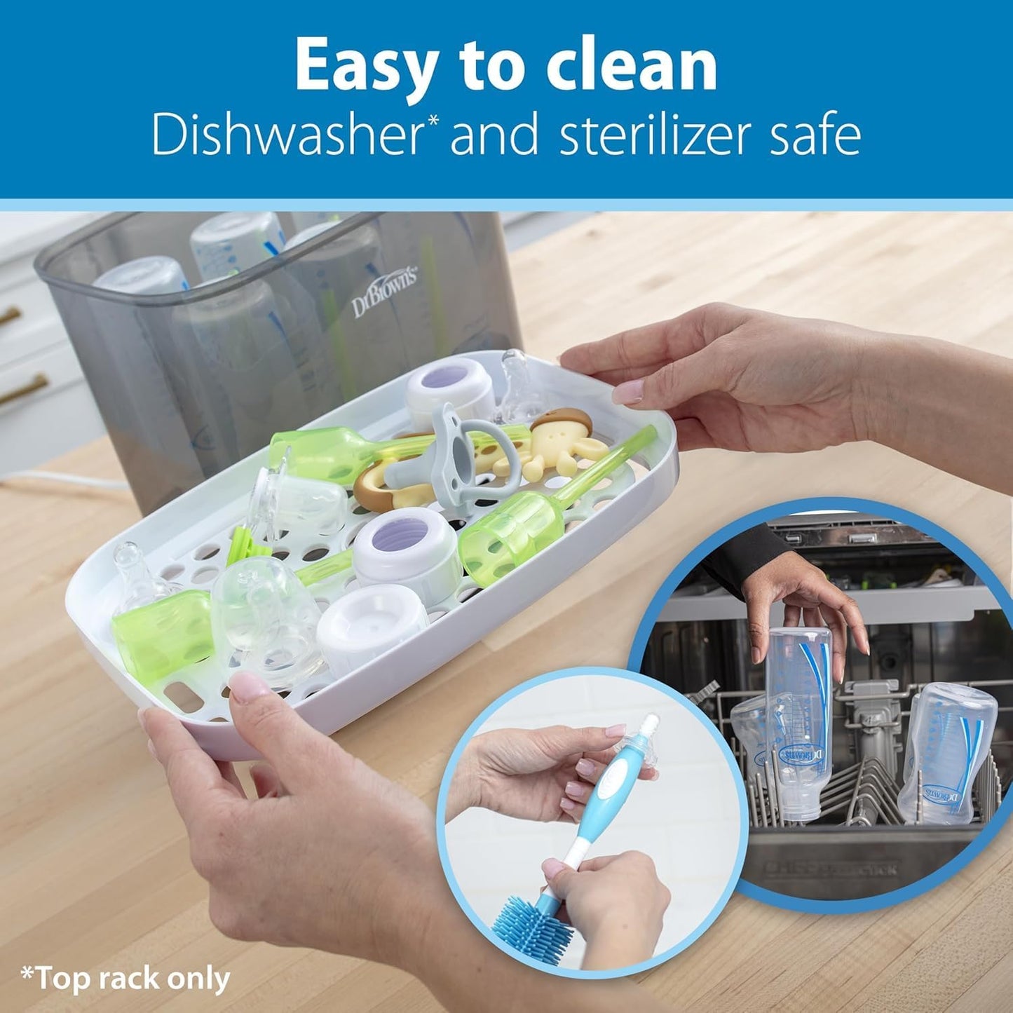 Dr. Brown’s Natural Flow Level 2 Narrow Baby Bottle Silicone Nipple, Medium Flow, 3m+, 100% Silicone Bottle Nipple, 6 Count