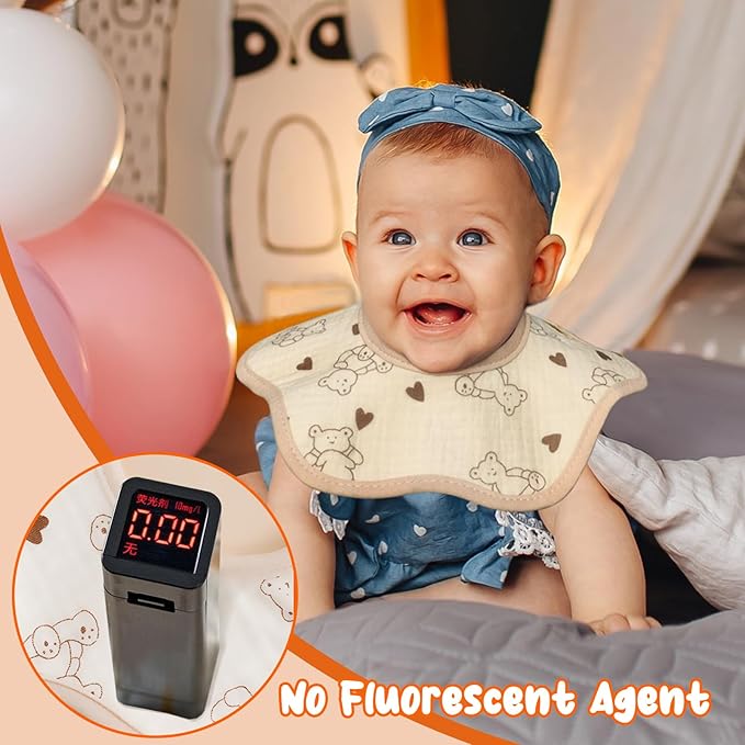 EllieHouse Baby Bibs for Girls Boys 8 Pack Muslin Drool Teeth Drooling Teething Bibs Muslin Cotton for Toddler Infant