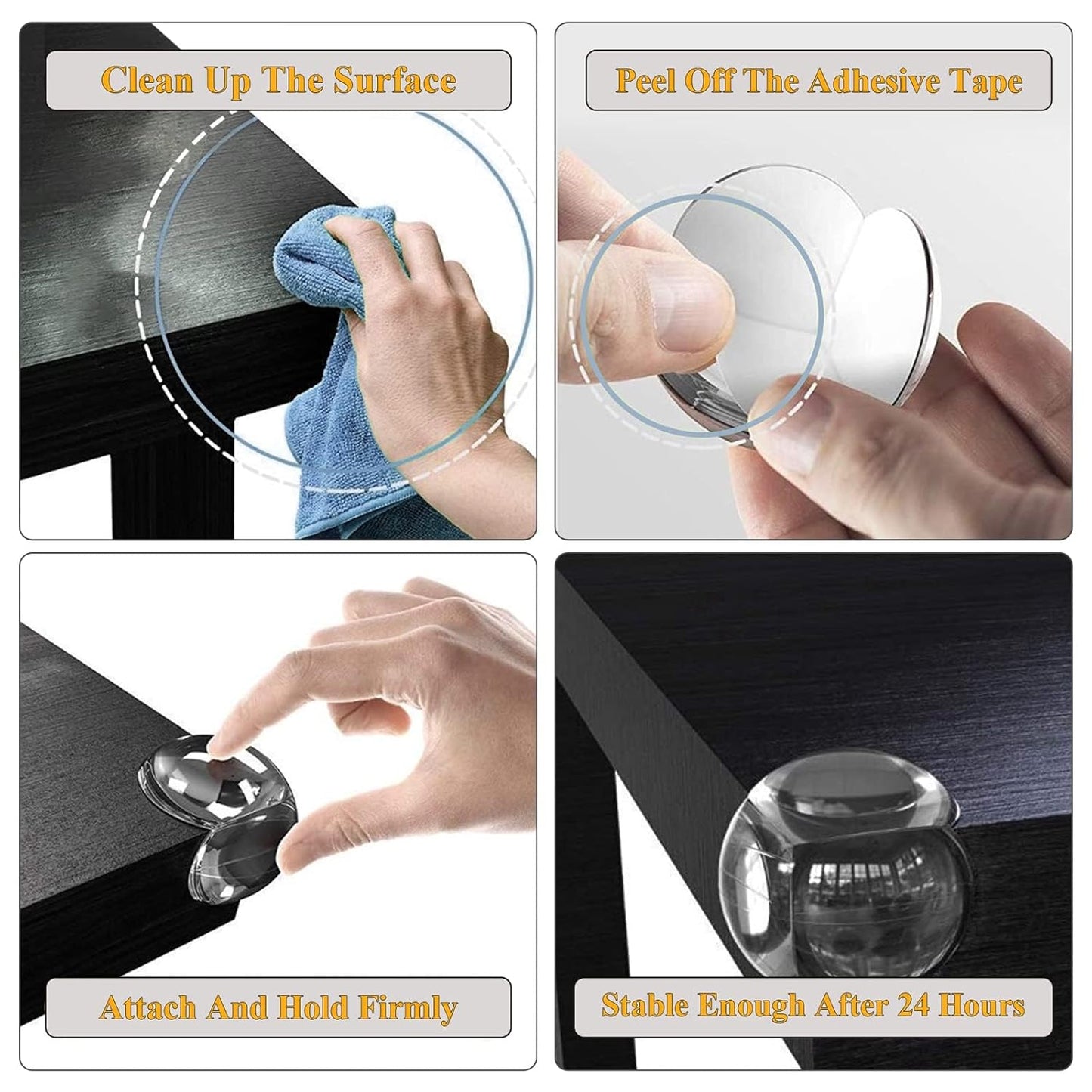 12 Pack Corner Protectors for Baby, Clear Corner Guards Protector Furniture Corner & Edges Safety Bumpers Cushion, Round, 1.6x1.6x0.8 in