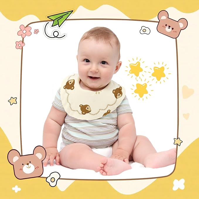 Baby Bibs Muslin Bibs 8 Pack for Drooling and Teething for Unisex Girls Boys