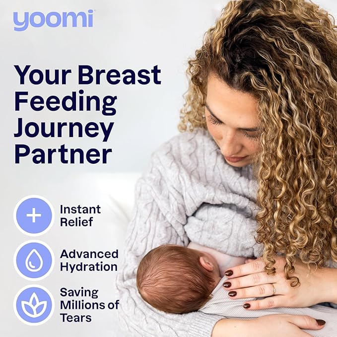 Yoomi Breast Aid™ Soothing Cryogel Pads for Sore Cracked Nipples with HOCl, 10x Multiuse, Advanced Cooling Tech for Instant Relief & Repair, Rapid Hydration for Lasting Comfort for Breast Feeding Moms