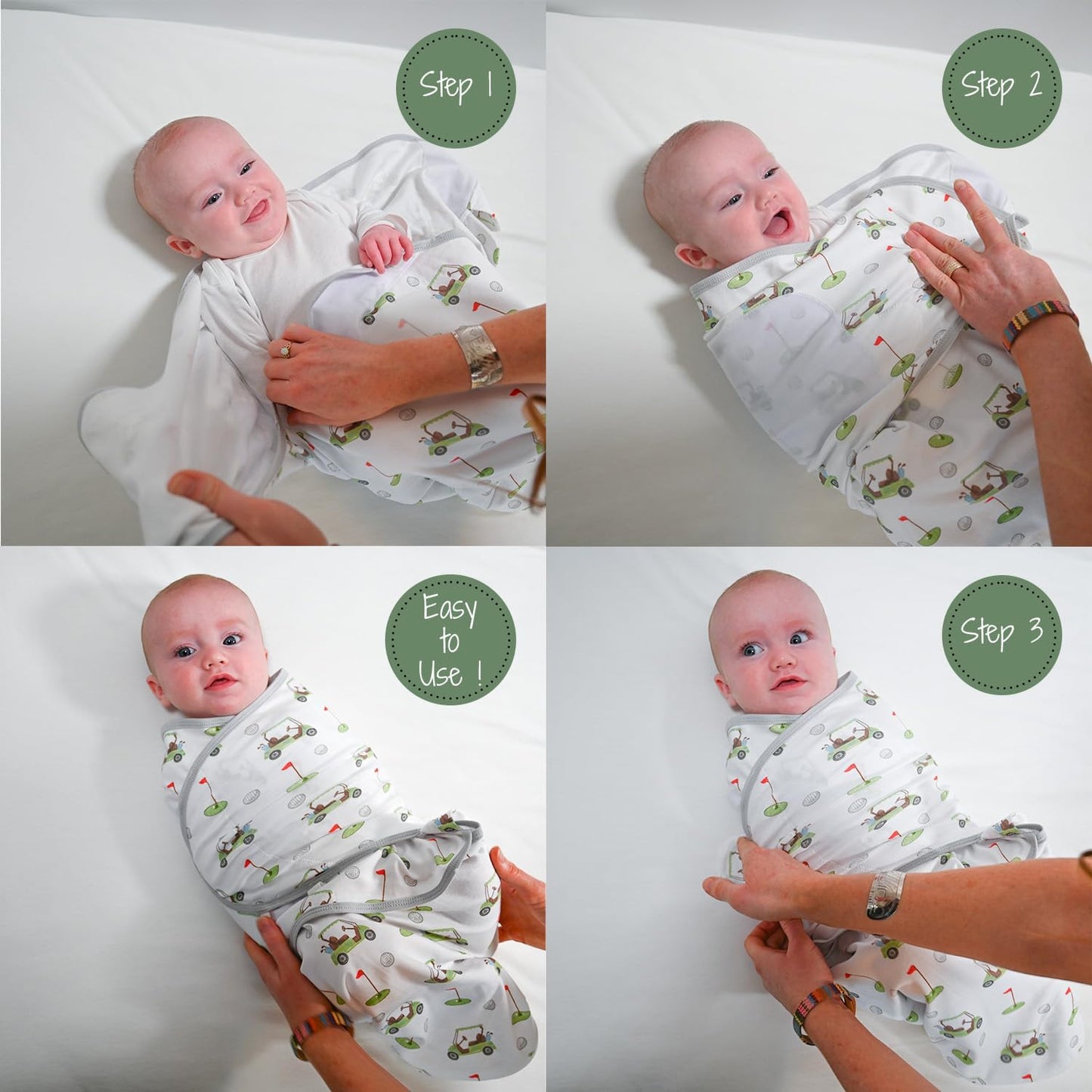 LollyBanks Baby Swaddles, 100% Organic Cotton Sleep Swaddle Sacks 0-3 Months, Newborn Swaddles with Easy Change Zipper, Swaddle Blanket Wrap, Baby Registry Must Haves (Teddy Bear Print)
