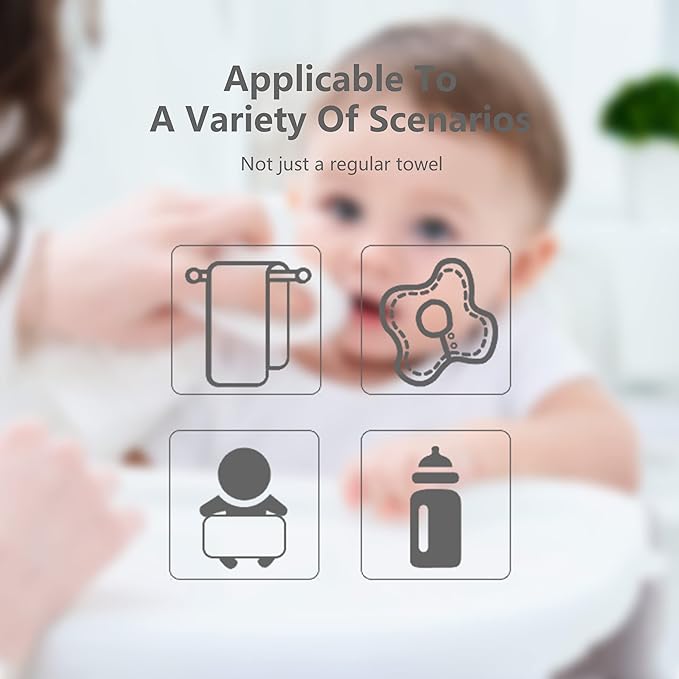 SWEET DOLPHIN 24 Pack Muslin Burp Cloths Large 100% Cotton Hand Washcloths for Baby - Baby Essentials Extra Absorbent and Soft Boys & Girls Milk Spit Up Rags for Newborn Registry - White, 20" X10"