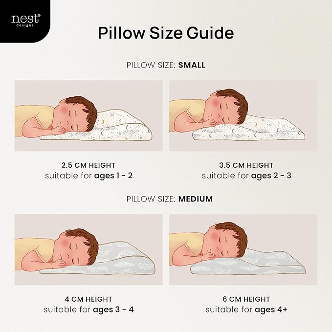 Nest Designs Toddler Pillow with Bamboo Viscose Pillowcase - Feather Grey, Medium