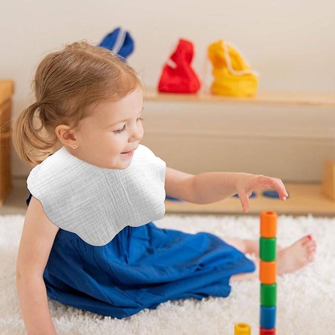 EllieHouse Baby Bibs for Girls Boys 8 Pack Muslin Drool Teeth Drooling Teething Bibs Muslin Cotton for Toddler Infant