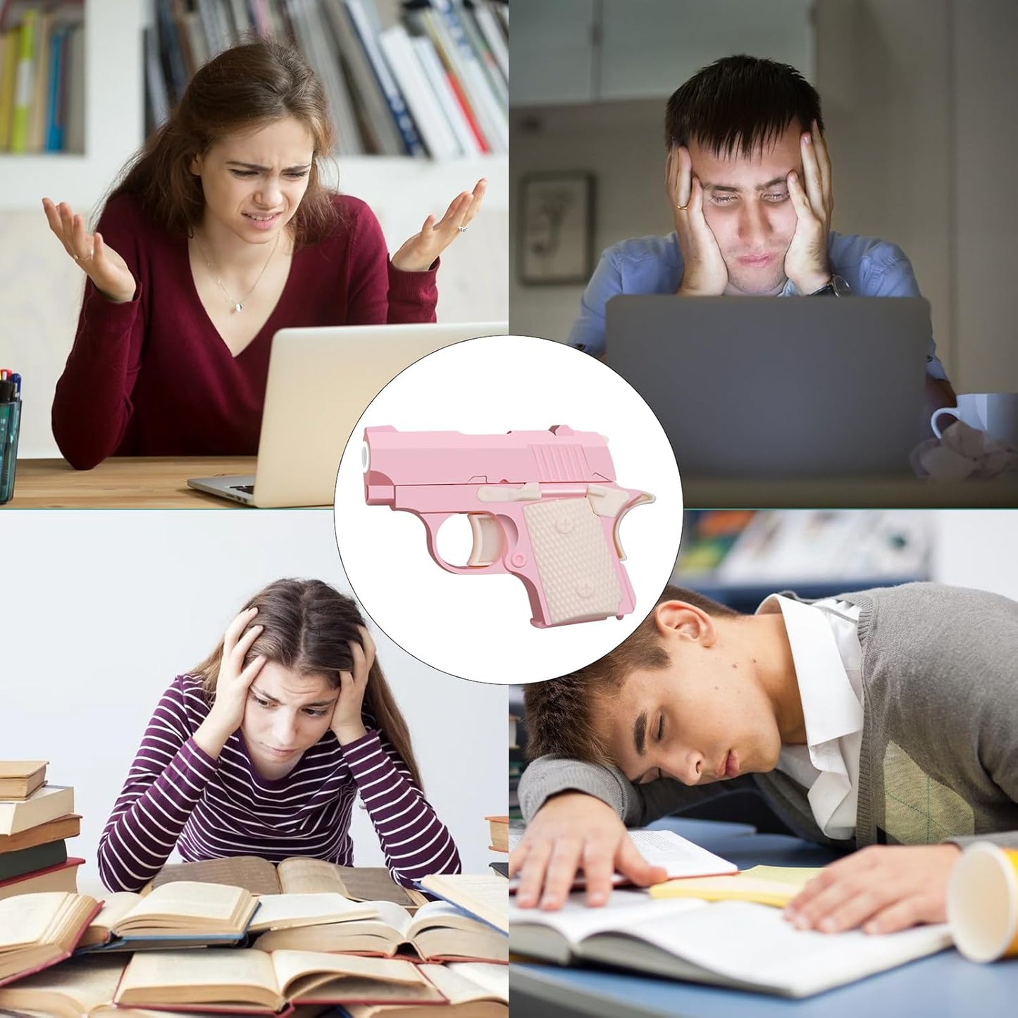 1911 3D Printed Small Pistol Toys Small Toy Pístol Fidget Toys Adults Stress Relief Toy Sensory Toys for Kids Friends Christmas Birthday Gift-Pink