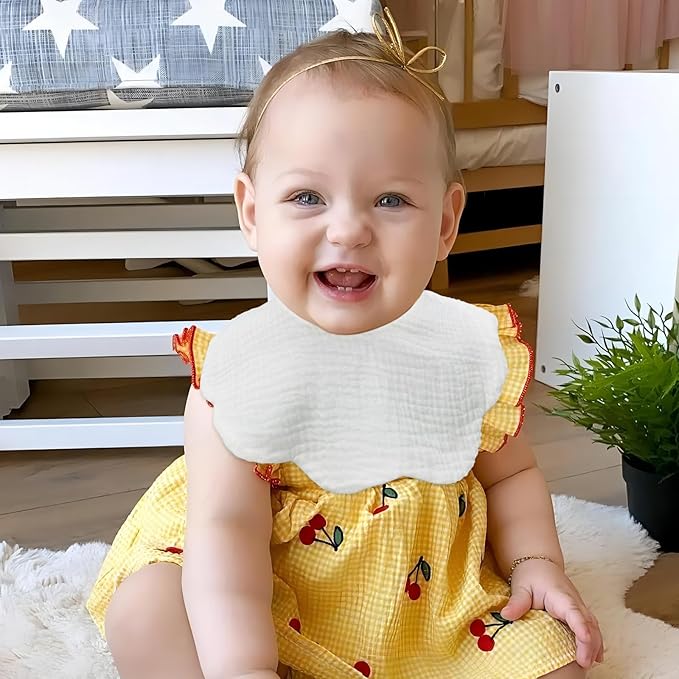 Muslin Baby Bibs for Drooling and Teething Newborn Drool Bibs for Baby Girl Boy